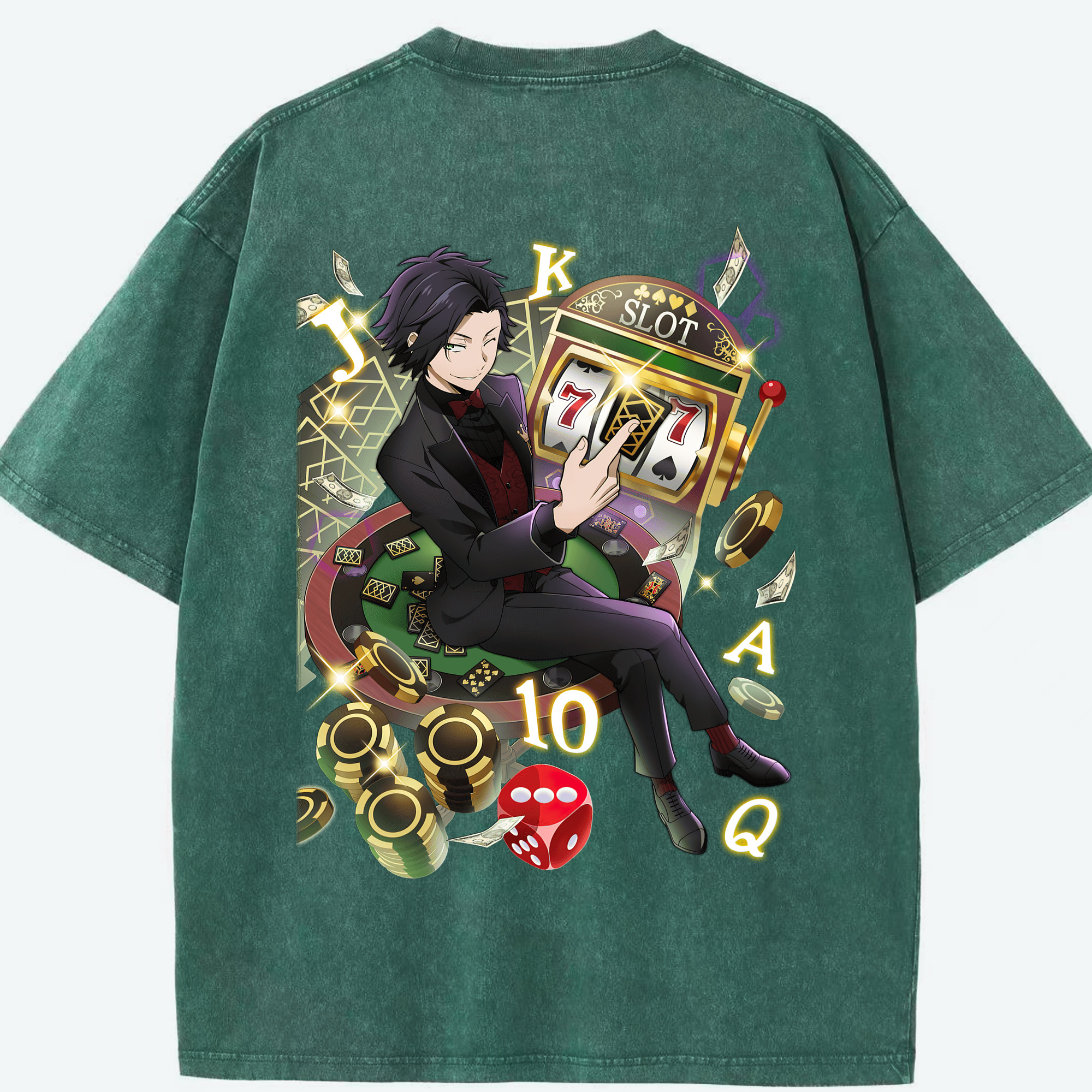 （画像用） 文豪ストレイドッグス Bungo Stray Dogs 綿100% ヴィンテージ風 半袖Tシャツ（背面プリント）
